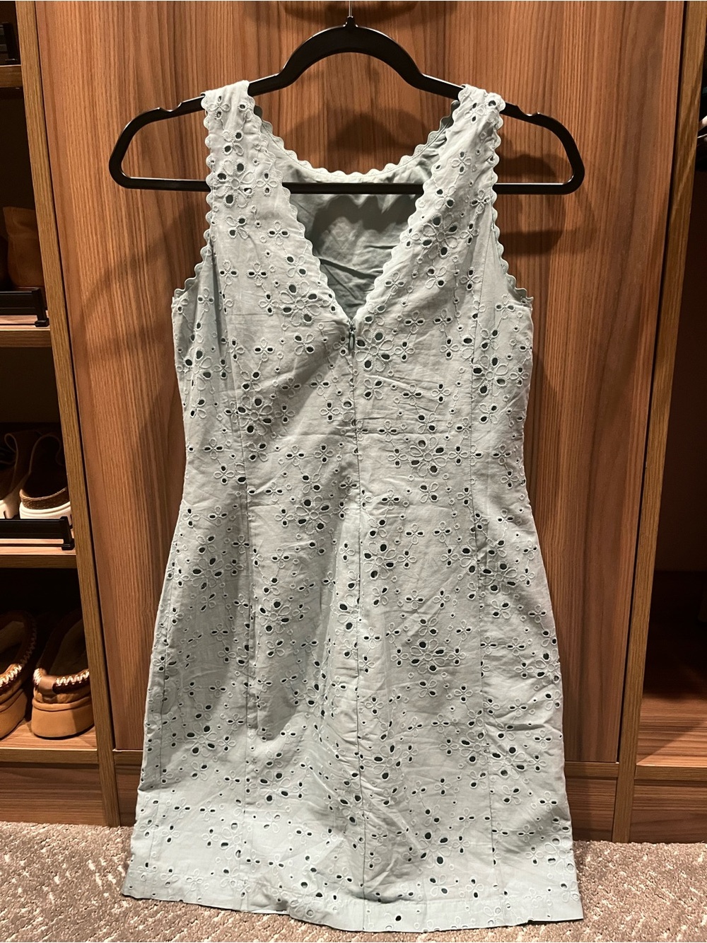 LOFT Light Mint Eyelet Sleeveless Shift Dress - Picture 2 of 3